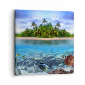 Vászonkép - Vár a Mennyei Sziget - 30x30 cm