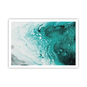 Poszter - Elolvadni fehérben és türkizben  - 100x70 cm
