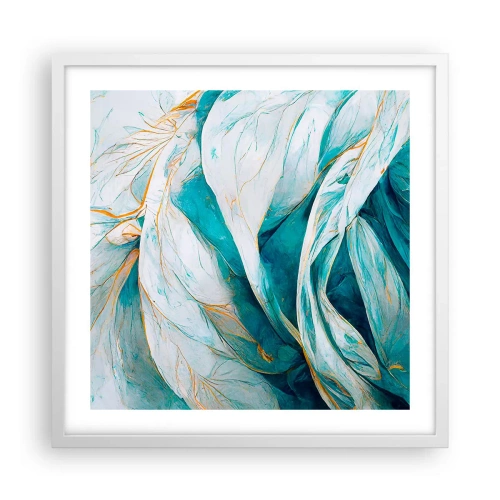 Poszter fekete keretben - Kék absztrakció arany motívummal - 50x50 cm