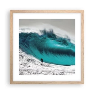 Poszter világos tölgy keretben - Kihívás elfogadva - 40x40 cm