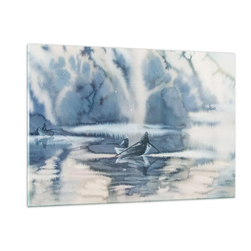 Üveg kép - Horgászok a paradicsomukban - 120x80 cm