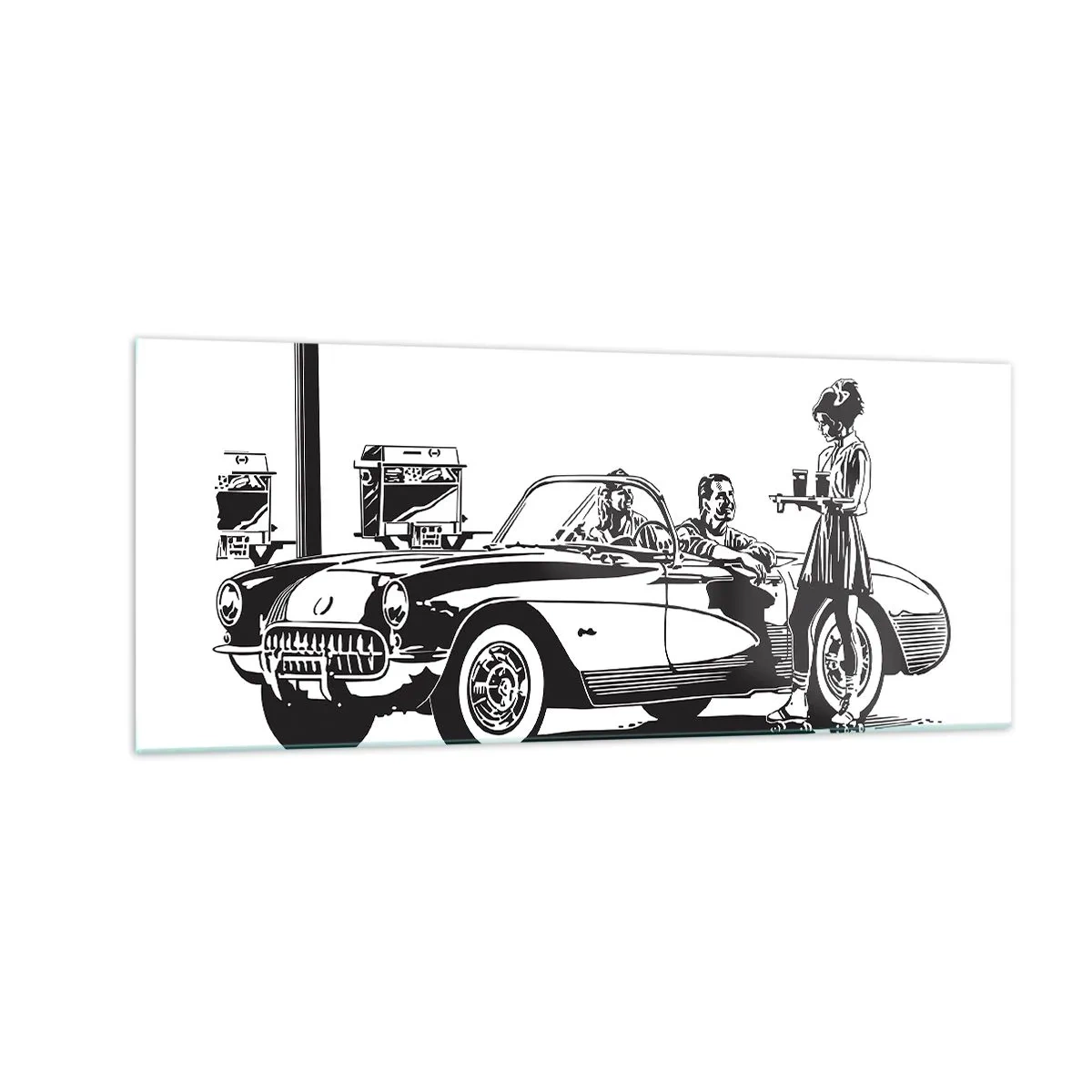 Üveg kép - 60. - gondtalan Amerika - 100x40 cm