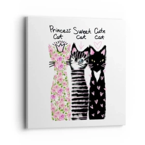 Vászonkép - Volt egyszer három macska - 40x40 cm