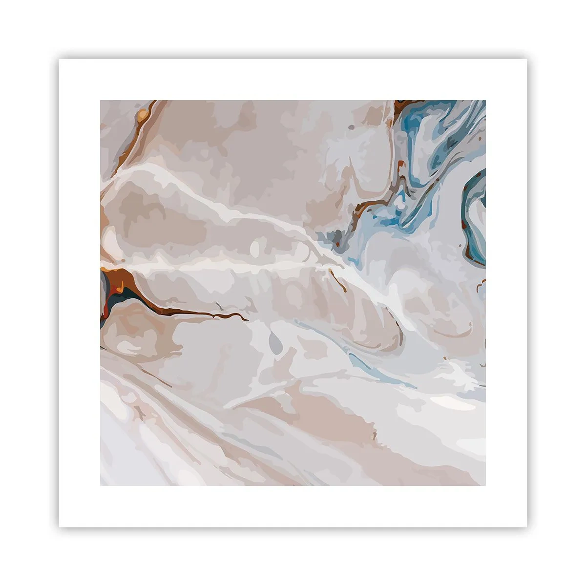 Poszter - Kék kanyarog a fehér alatt - 40x40 cm