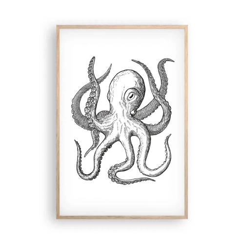 Poszter világos tölgy keretben - Hullámokkal táncoló - 61x91 cm