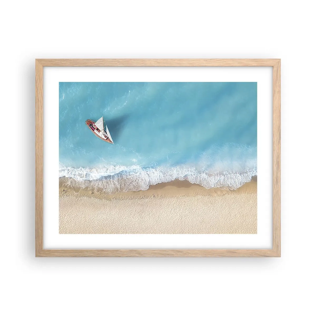 Poszter világos tölgy keretben - A kék és az arany határán - 50x40 cm