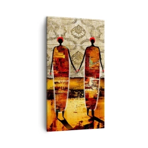 Vászonkép - Etnikai összetétel Afrika színeiben - 45x80 cm