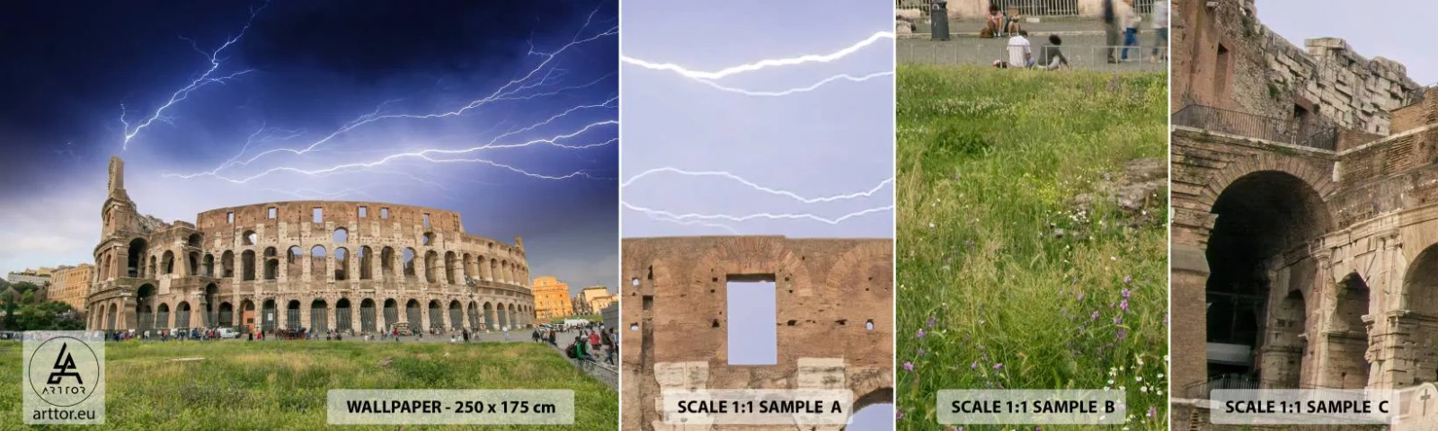 Fotótapéta Minta Standard Eco - Harc helyszíne - Építészet, Róma, Kolosszeum - 100x30 cm