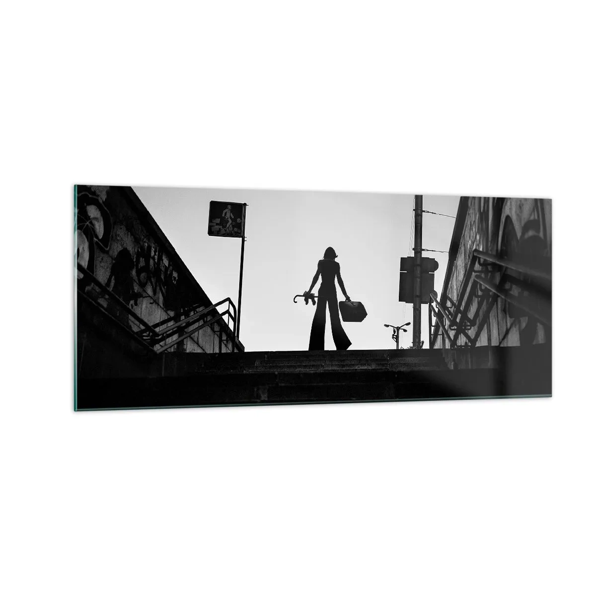 Üveg kép - Városi vándorlás - 100x40 cm
