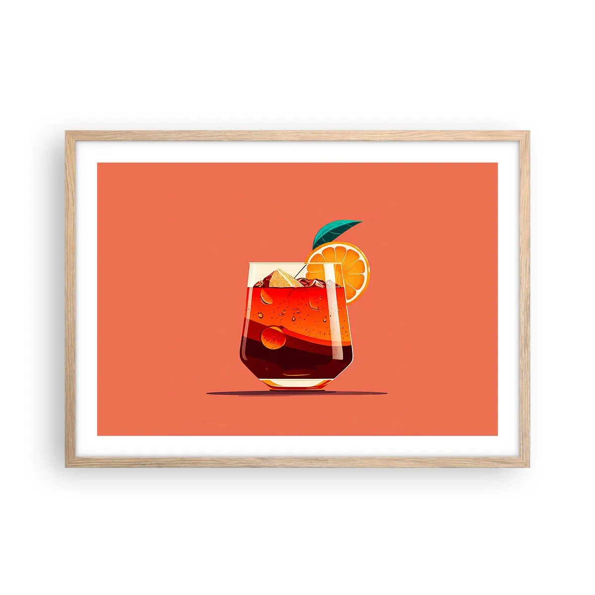 Poszter világos tölgy keretben - Nyári felfrissülés - 70x50 cm