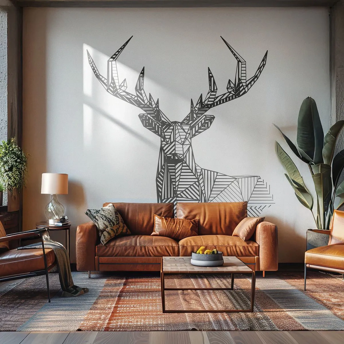 Fotótapéta Premium Canvas - Szarvas kubista stílusban - Absztrakció, Szarvas, Állatok - 250x175 cm