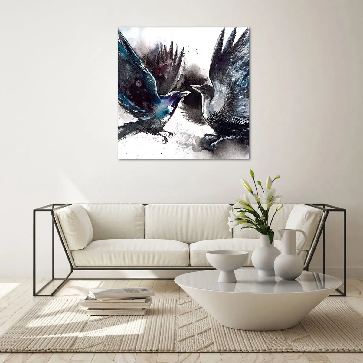 Üveg kép - Varjú a varjúnak… - 40x40 cm