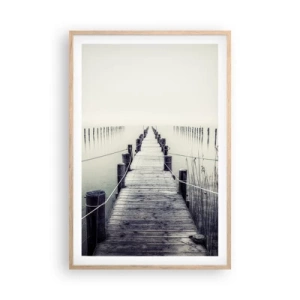 Poszter világos tölgy keretben - Merülj el a békében - 61x91 cm