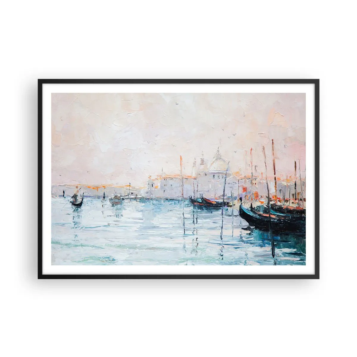 Poszter fehér keretben - A víz mögött, a köd mögött - 100x70 cm