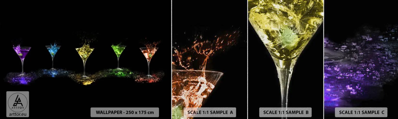 Fotótapéta Minta Premium Canvas - Az öröm színei kristályüvegben - Gasztronómia, Koktél, Színes ital - 100x30 cm