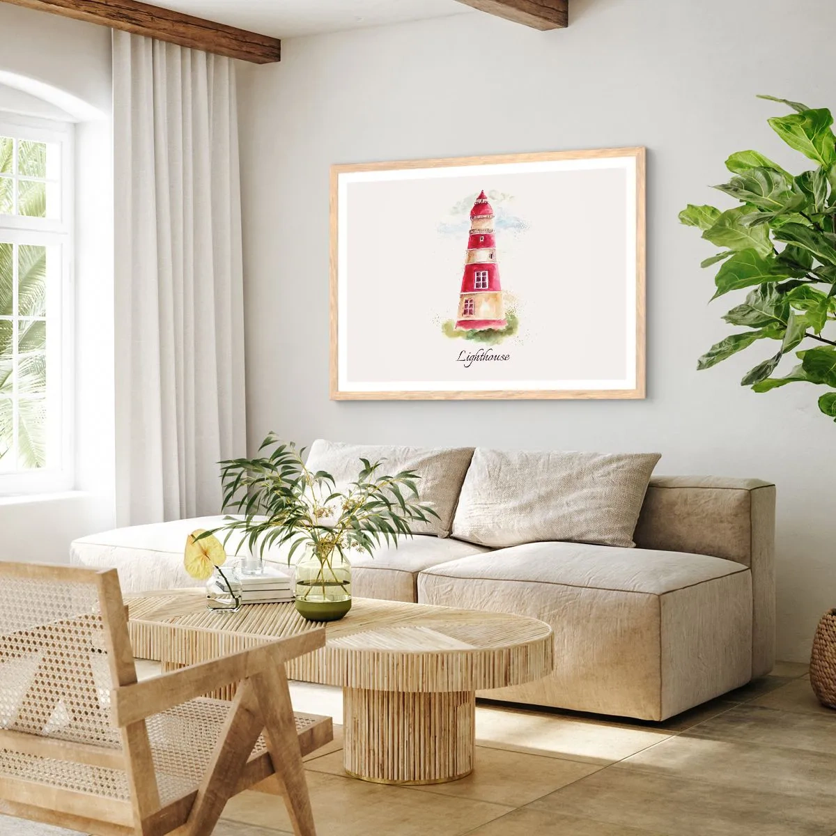 Poszter világos tölgy keretben - Körbe mindíg időjárás - 91x61 cm