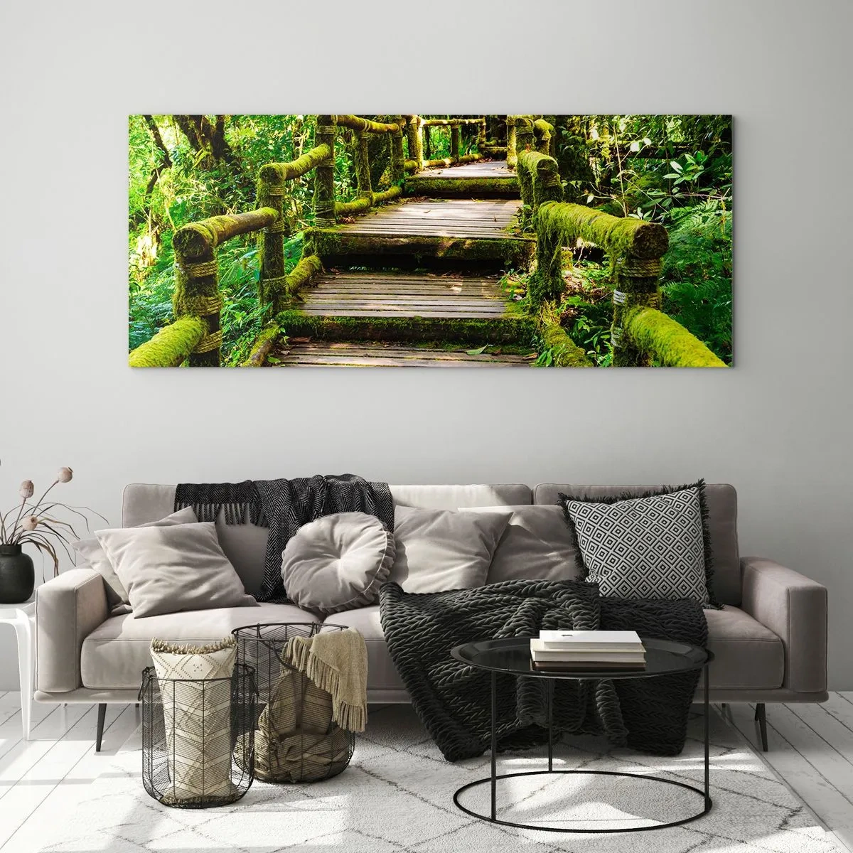 Üveg kép - A zöld folyosója - 90x30 cm