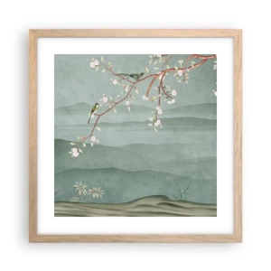 Poszter világos tölgy keretben - Tavasz, ah, te vagy az - 40x40 cm
