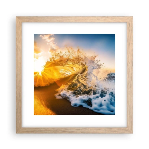 Poszter világos tölgy keretben - Játék a homokban - 30x30 cm
