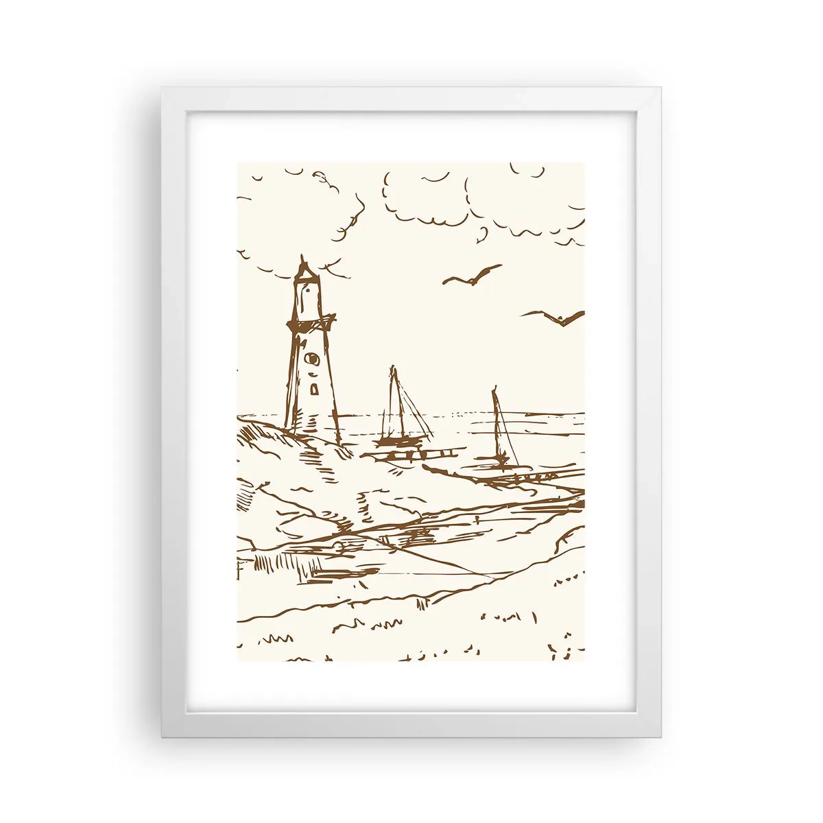 Poszter fekete keretben - A nyár emlékeinek vázlata - 30x40 cm