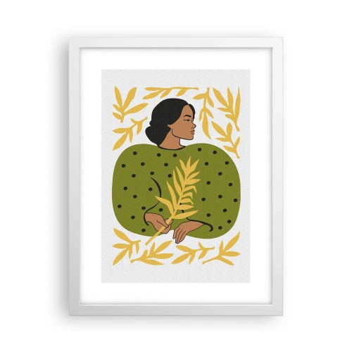 Poszter fekete keretben - Hawaii lány - 30x40 cm