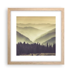 Poszter világos tölgy keretben - Hegyeken túl… - 30x30 cm