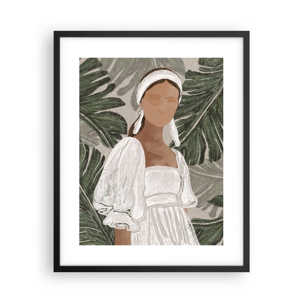 Poszter fehér keretben - Egzotikus portré - 40x50 cm