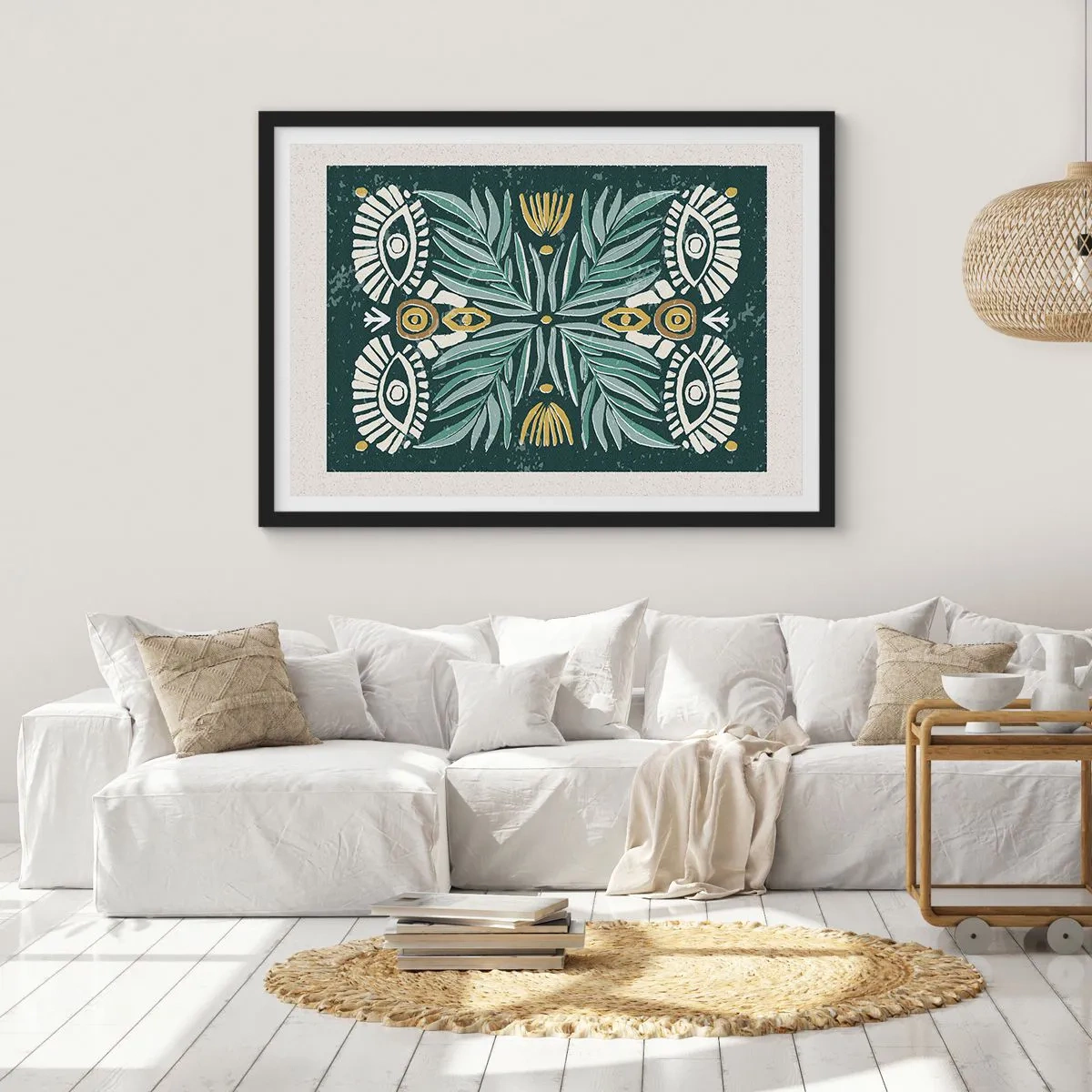 Poszter fehér keretben - Mint egy népi kivágás - 70x50 cm