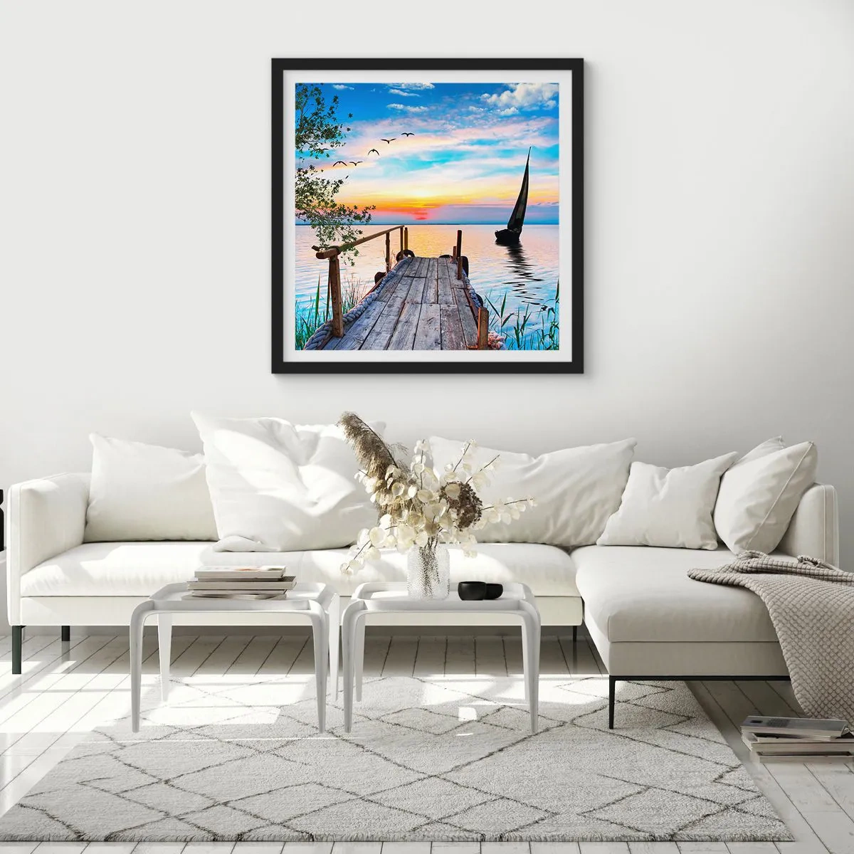 Poszter fehér keretben - Kellemes este - 60x60 cm