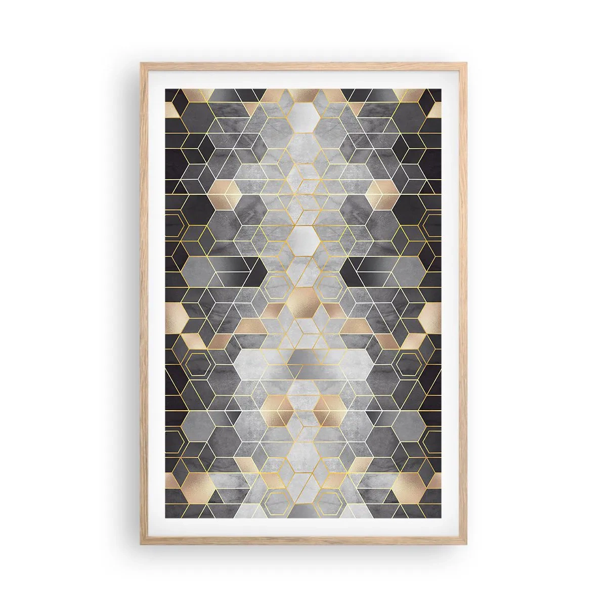 Poszter világos tölgy keretben - Gyémánt kompozíció - 61x91 cm