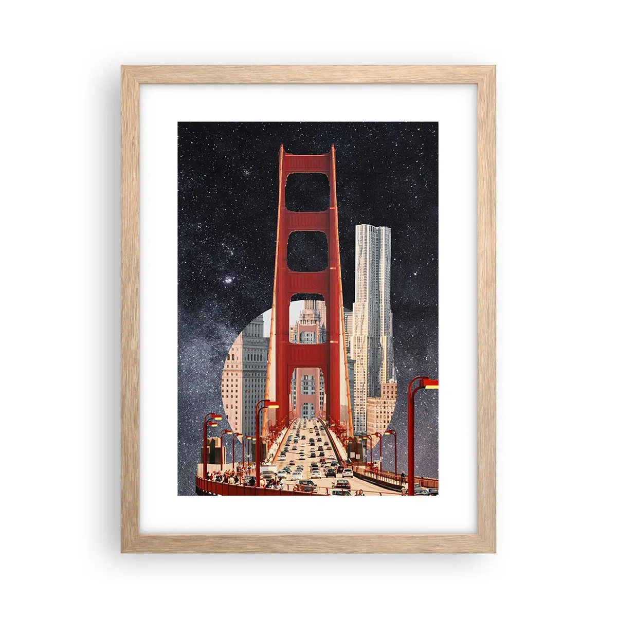 Poszter világos tölgy keretben - Mindig a középpontban - 30x40 cm