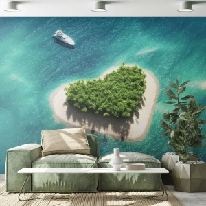 Fotótapéta Standard Eco - Szeretem a nyarat - Tájkép, Sziget az Óceánban, Jacht - 150x105 cm