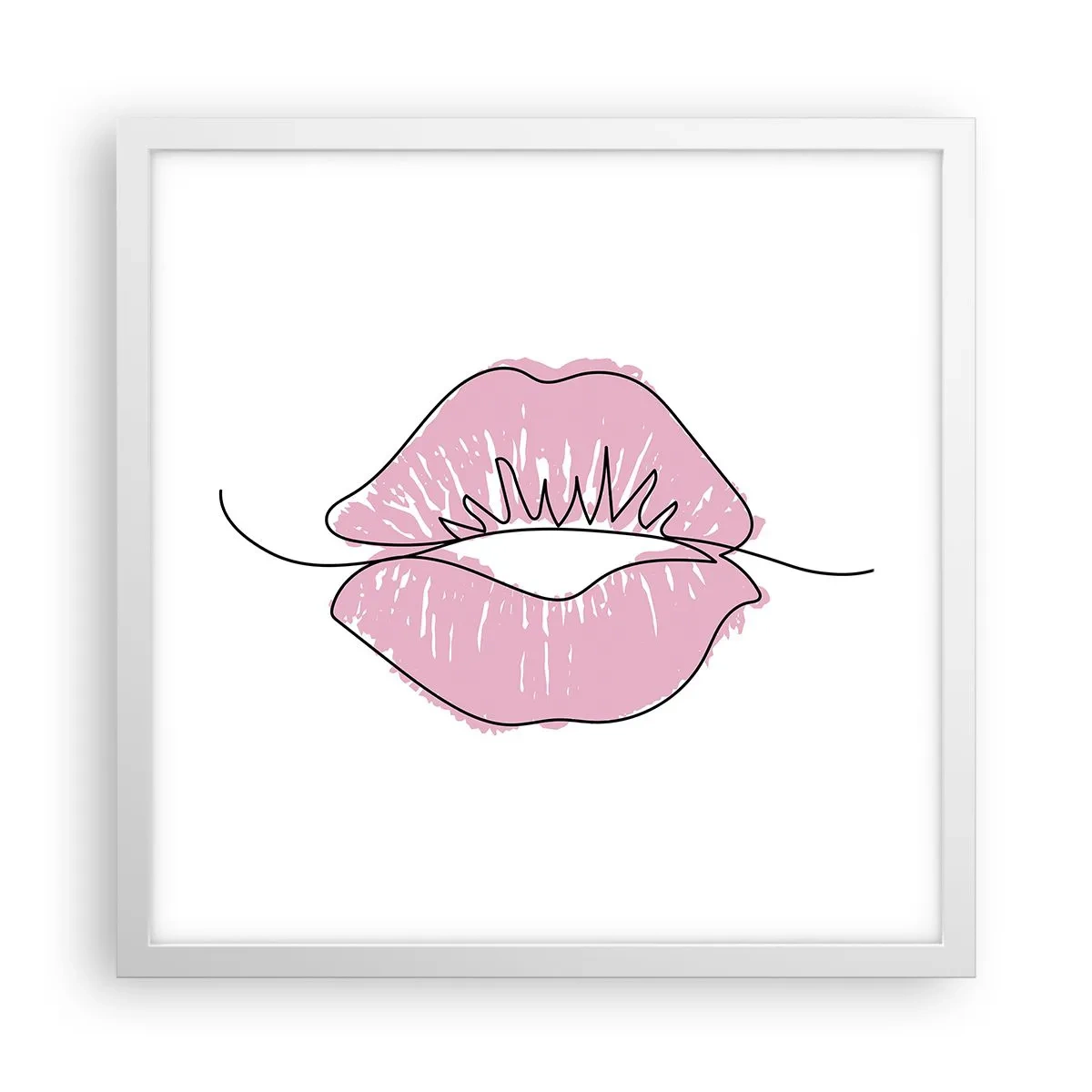 Poszter fekete keretben - Készen állsz a csókra? - 40x40 cm