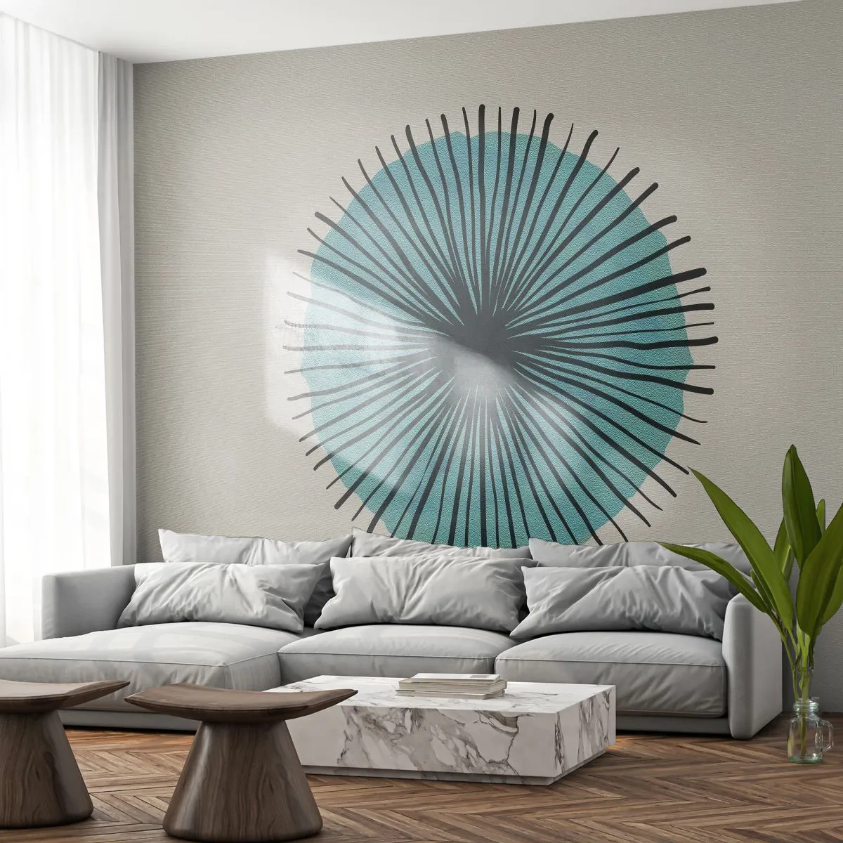 Fotótapéta Standard Eco - Ragyogóan a kékben - Absztrakció, Darab, Modern művészet - 250x175 cm