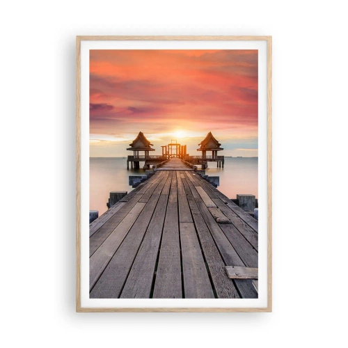 Poszter világos tölgy keretben - Nyugat keleten - 70x100 cm