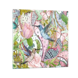 Üveg kép - Szőlőbe gabalyodva - 70x70 cm