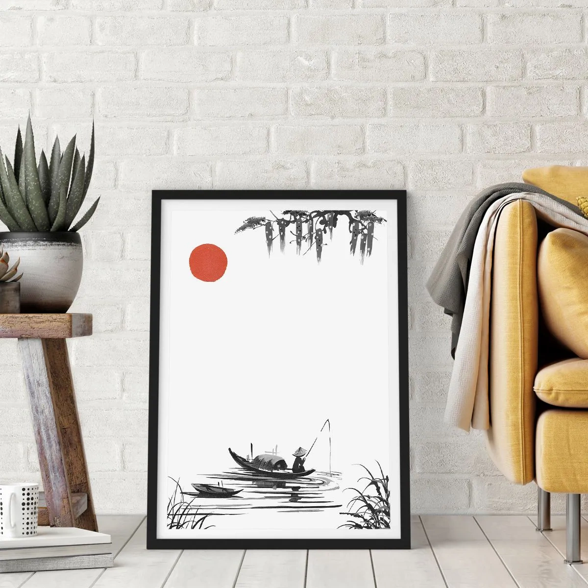 Poszter fehér keretben - Ázsiai délután - 40x50 cm