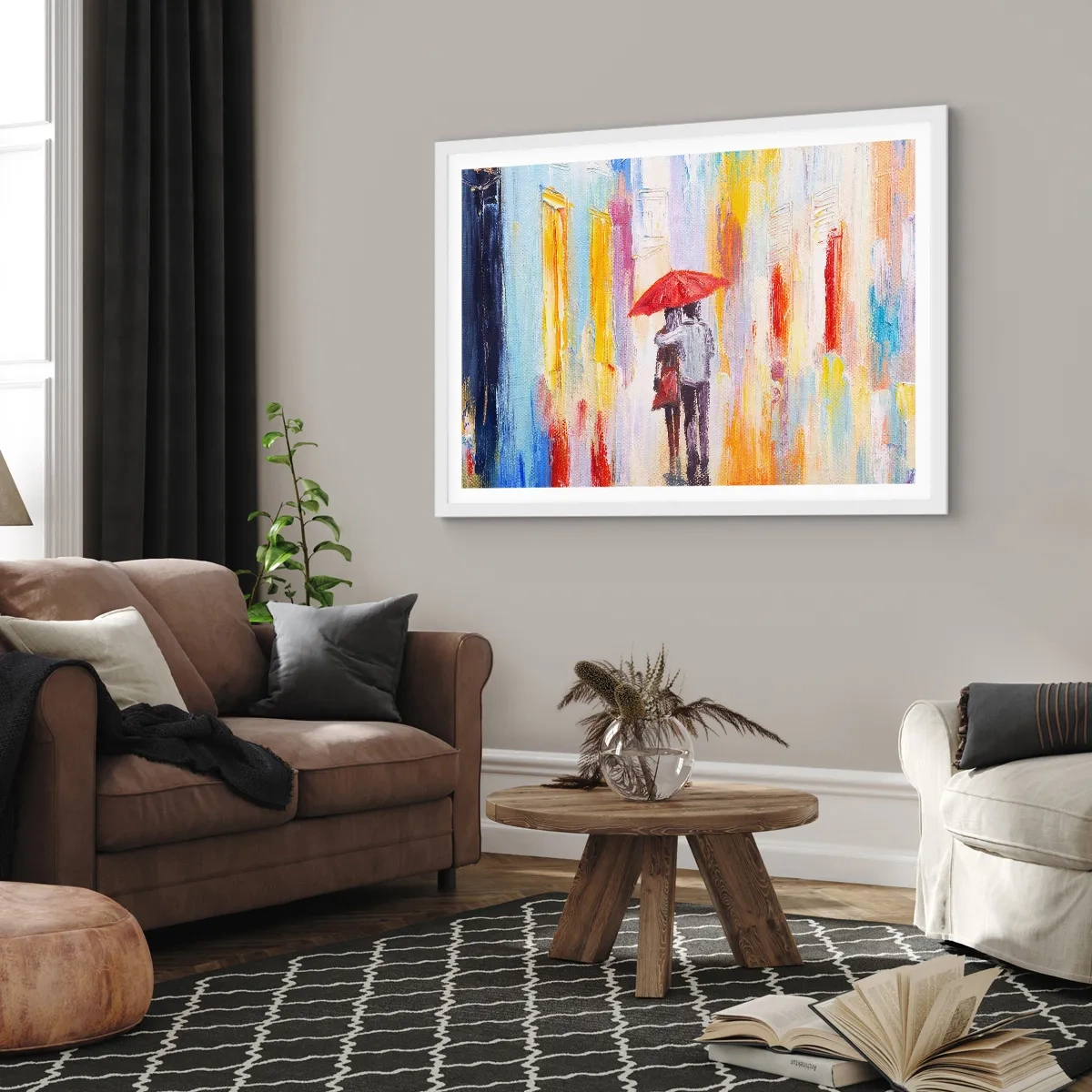 Poszter fekete keretben - Hadd essen az eső - 100x70 cm