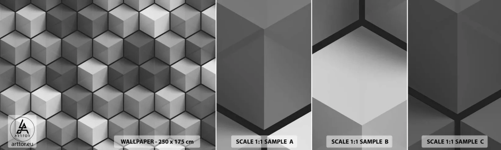 Fotótapéta Minta Standard Eco - Kubista kirakós - 3D, Kocka, Modern - 100x30 cm