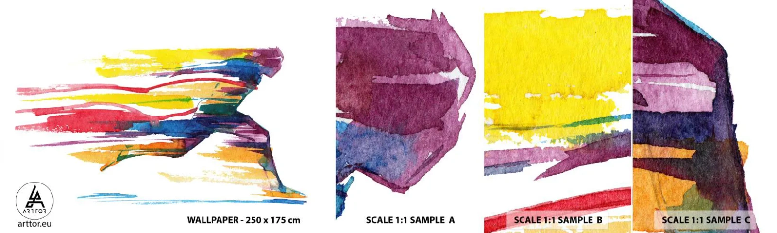 Fotótapéta Minta Standard Eco - Futás a szivárványon - Absztrakció, Sport, Futó - 100x30 cm