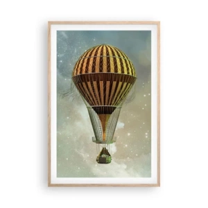 Poszter világos tölgy keretben - Úttörő járatok - 61x91 cm