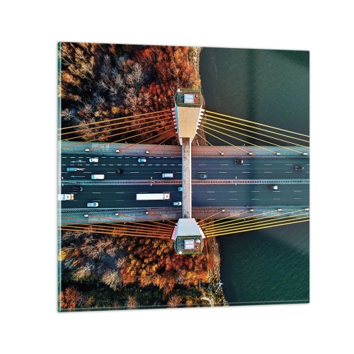 Üveg kép - TÚL a vizeken, túl az erdőkön - 40x40 cm