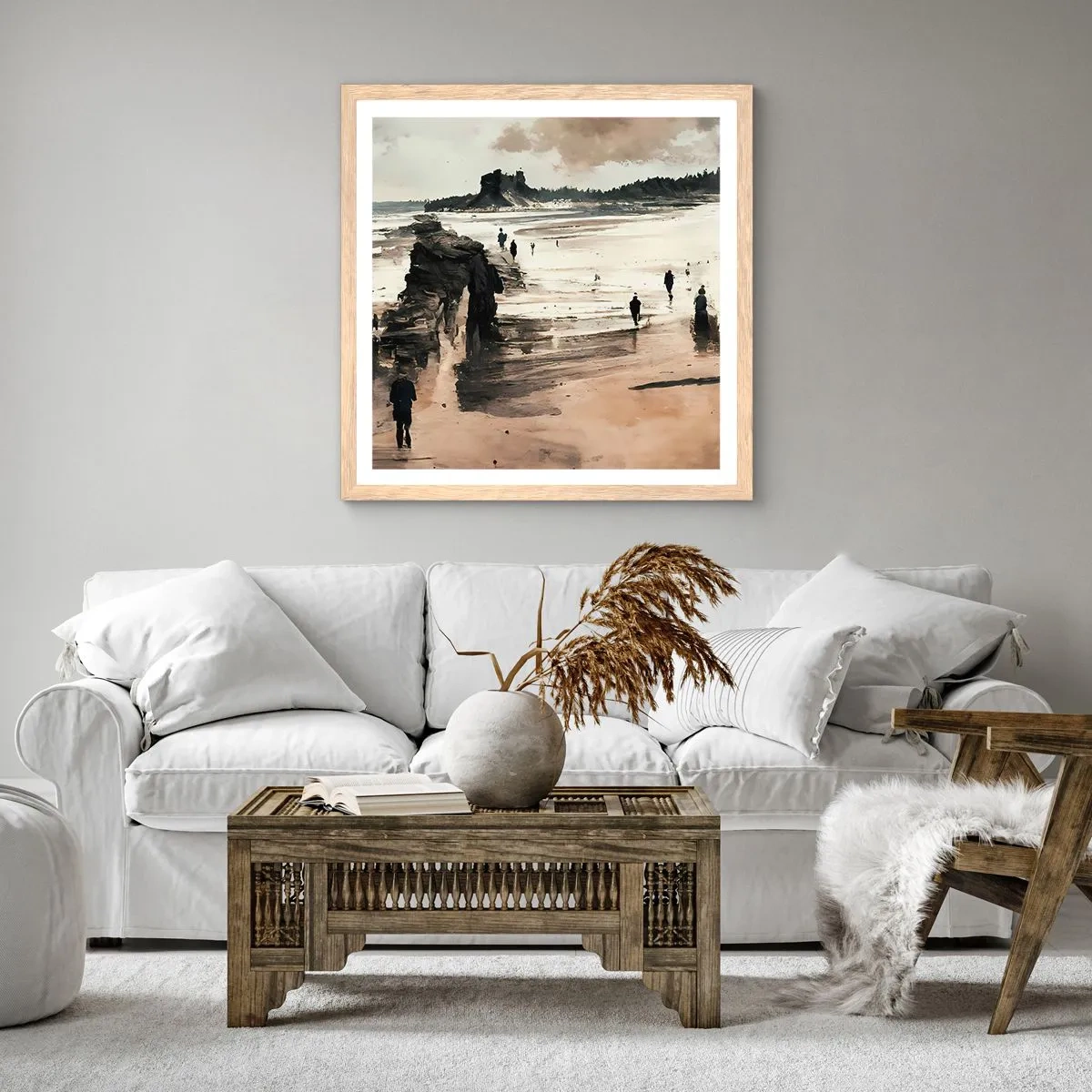 Poszter világos tölgy keretben - Megidézett - 40x40 cm