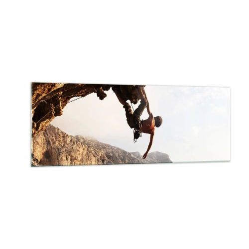 Üveg kép - A világ egy szikladarabon összezsugorodott egy kézben - 140x50 cm