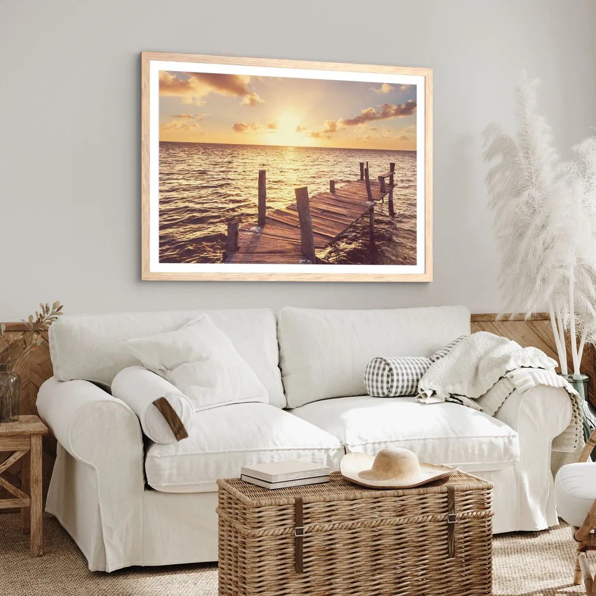 Poszter világos tölgy keretben - A szelídség aranyföldje - 70x50 cm