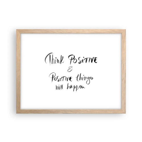 Poszter világos tölgy keretben - Hogyan élj? - 40x30 cm