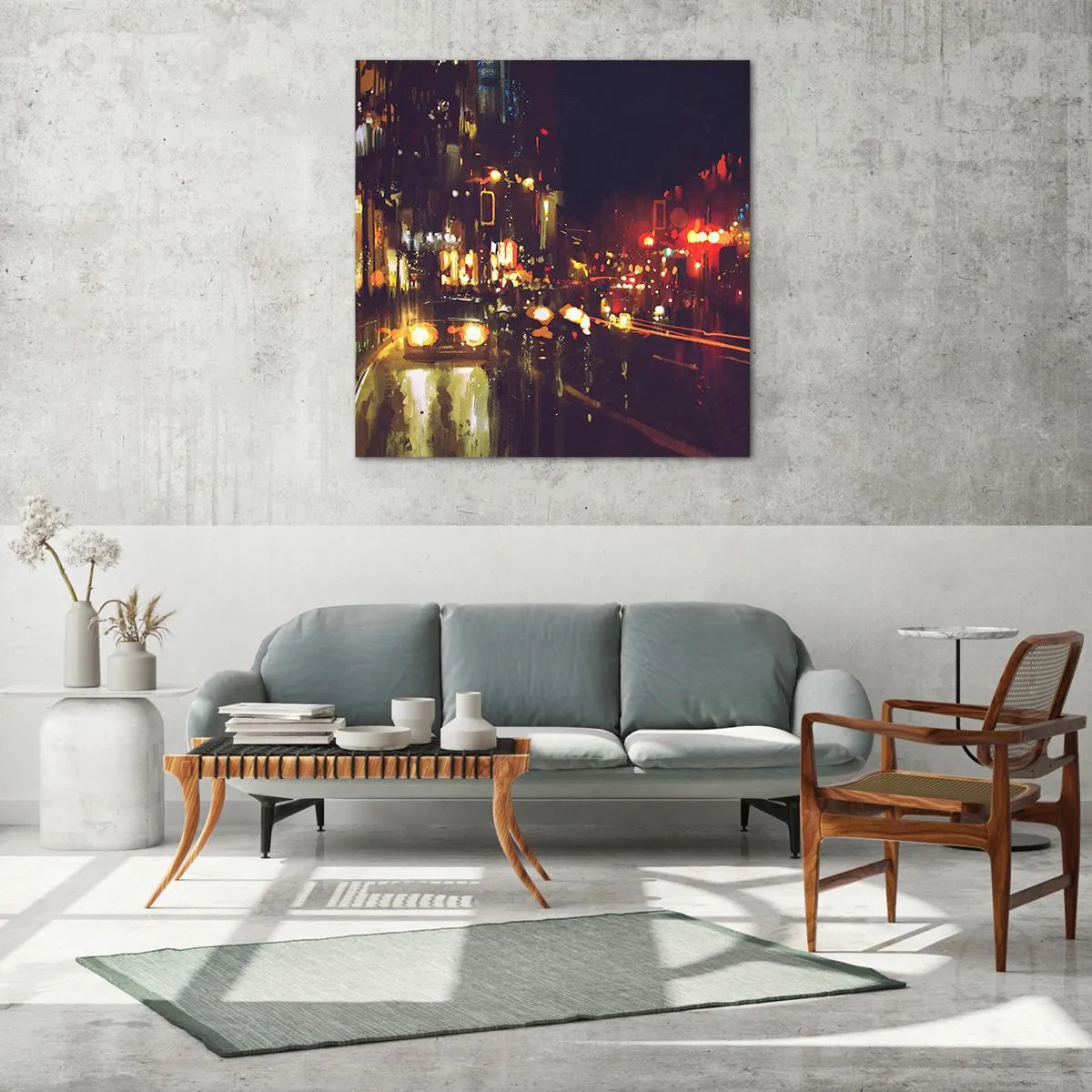 Üveg kép - Elmerült az éjszakai fényben - 50x50 cm