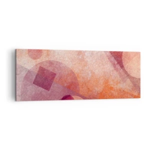 Vászonkép - Geometriai transzformációk rózsaszínben - 140x50 cm