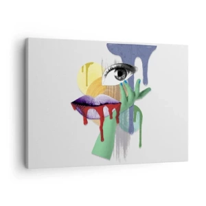 Vászonkép - Dekonstruált portré absztrakt elemekkel - 70x50cm - Dekonstruált portré - Modern fali dekoráció nappalihoz és hálószobához ARTTOR