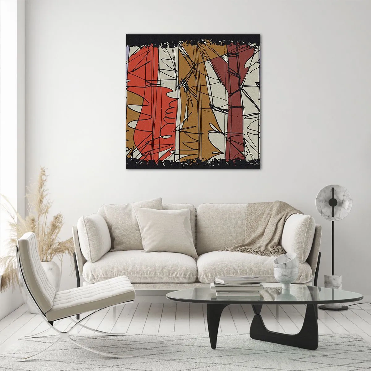 Üveg kép - Spontán kompozíció - 40x40 cm